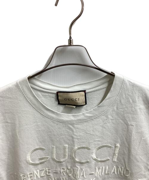 GUCCI（グッチ）GUCCI (グッチ) ロゴエンブロイダリーTシャツ / Logo Embroidery T-Shirt / 616036 XJFZA / 23AW ホワイト サイズ:Mの古着・服飾アイテム