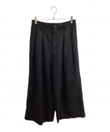 MAISON SPECIAL（メゾンスペシャル）の古着「4 Colors Chambray Washable Wool Baggy Wide Pants　/　11251461218」｜ブラック