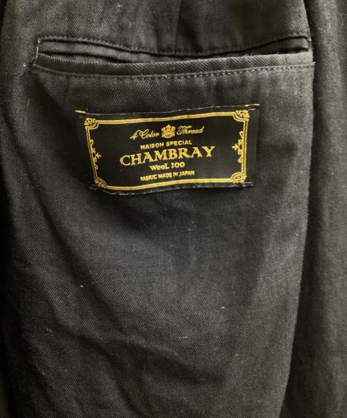 MAISON SPECIAL（メゾンスペシャル）MAISON SPECIAL (メゾンスペシャル) 4 Colors Chambray Washable Wool Baggy Wide Pants　/　11251461218 ブラック サイズ:2の古着・服飾アイテム