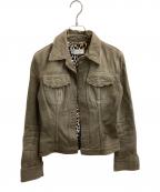 DOLCE & GABBANAドルチェ＆ガッバーナ）の古着「デニムジャケット　/　JK3H 9401　/ 　裏地レオパード柄」｜ベージュ