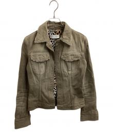 DOLCE & GABBANA（ドルチェ＆ガッバーナ）の古着「デニムジャケット　/　JK3H 9401　/ 　裏地レオパード柄」｜ベージュ