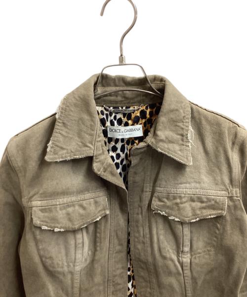 DOLCE & GABBANA（ドルチェ＆ガッバーナ）DOLCE & GABBANA (ドルチェ＆ガッバーナ) デニムジャケット　/　JK3H 9401　/ 　裏地レオパード柄 ベージュ サイズ:38の古着・服飾アイテム