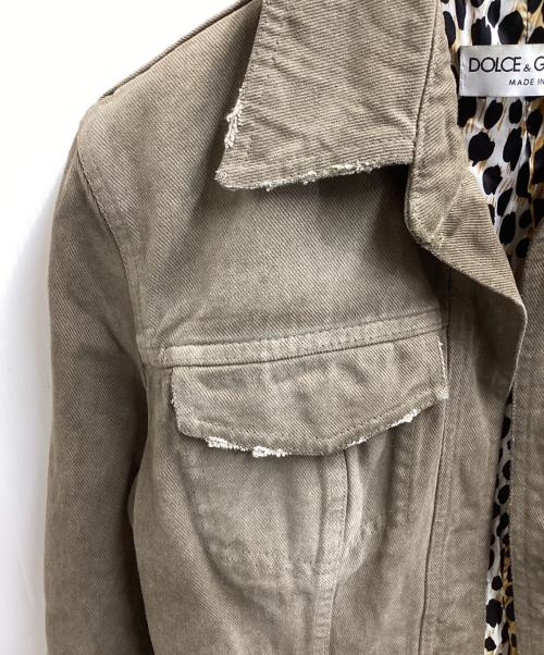 DOLCE & GABBANA（ドルチェ＆ガッバーナ）DOLCE & GABBANA (ドルチェ＆ガッバーナ) デニムジャケット　/　JK3H 9401　/ 　裏地レオパード柄 ベージュ サイズ:38の古着・服飾アイテム