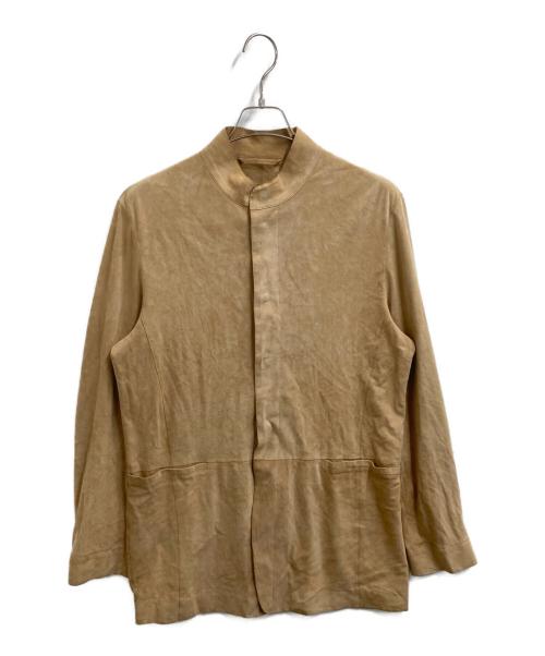 ARMANI COLLEZIONI（アルマーニ コレツィオーニ）ARMANI COLLEZIONI (アルマーニ コレツィオーニ) スエードレザーシャツ ベージュ サイズ:48の古着・服飾アイテム