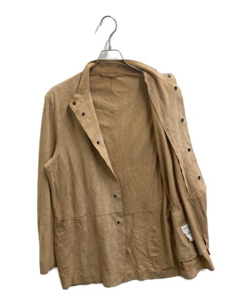ARMANI COLLEZIONI（アルマーニ コレツィオーニ）ARMANI COLLEZIONI (アルマーニ コレツィオーニ) スエードレザーシャツ ベージュ サイズ:48の古着・服飾アイテム