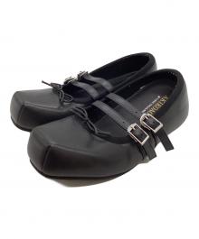 AKIKO AOKI×THREE TREASURES（アキコ アオキ×スリートレジャーズ）の古着「GISELLE FLAT / ジゼルフラット / AAI051FW24BLK35」｜ブラック
