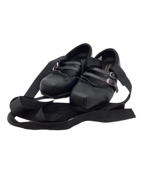 AKIKO AOKI（アキコ アオキ）AKIKO AOKI (アキコ アオキ) THREE TREASURES (スリートレジャーズ) GISELLE FLAT / ジゼルフラット / AAI051FW24BLK35 ブラック サイズ:21cmの古着・服飾アイテム