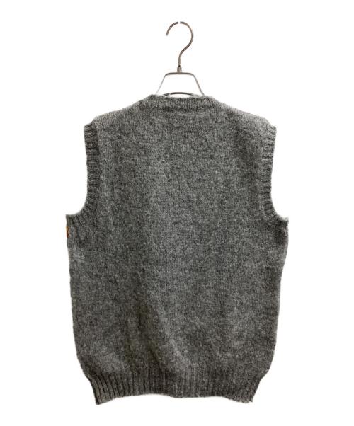 JAMIESONS（ジャミーソンズ）jamiesons (ジャミーソンズ) 総柄ニットベスト グレー サイズ:Lの古着・服飾アイテム
