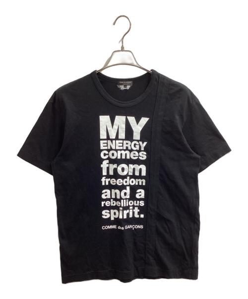 COMME des GARCONS HOMME PLUS（コムデギャルソンオムプリュス）COMME des GARCONS HOMME PLUS (コムデギャルソンオムプリュス) MY ENERGY PRINT TEE　/　PX-T002　/　AD2019  ブラック サイズ:Lの古着・服飾アイテム