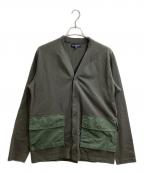 COMME des GARCONS HOMMEコムデギャルソン オム）の古着「ナイロンポケットVネックカーディガン　HI-T014　AD2021」｜オリーブ