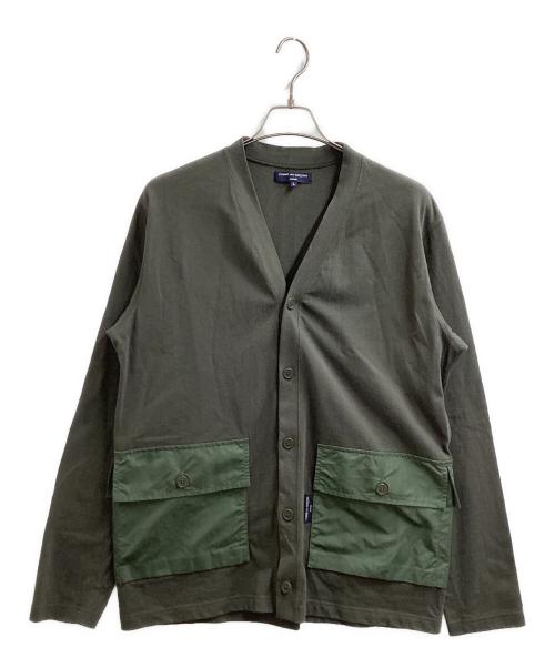 COMME des GARCONS HOMME（コムデギャルソン オム）COMME des GARCONS HOMME (コムデギャルソン オム) ナイロンポケットVネックカーディガン　HI-T014　AD2021 オリーブ サイズ:Lの古着・服飾アイテム