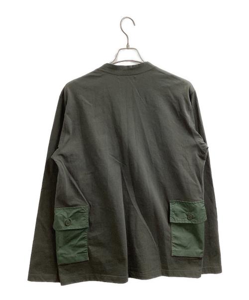 COMME des GARCONS HOMME（コムデギャルソン オム）COMME des GARCONS HOMME (コムデギャルソン オム) ナイロンポケットVネックカーディガン　HI-T014　AD2021 オリーブ サイズ:Lの古着・服飾アイテム