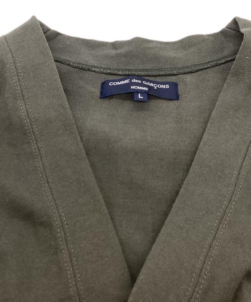 COMME des GARCONS HOMME（コムデギャルソン オム）COMME des GARCONS HOMME (コムデギャルソン オム) ナイロンポケットVネックカーディガン　HI-T014　AD2021 オリーブ サイズ:Lの古着・服飾アイテム