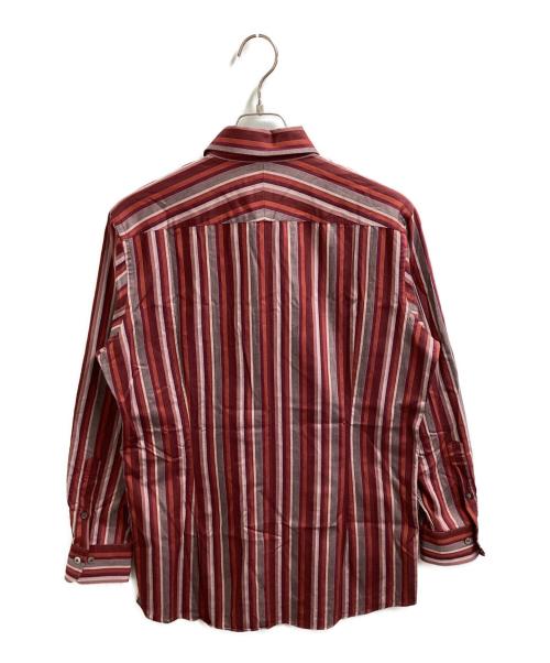 BURBERRY LONDON（バーバリーロンドン）BURBERRY LONDON (バーバリーロンドン) ストライプシャツ / BBW83-717-18 レッド サイズ:Lの古着・服飾アイテム