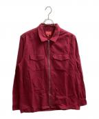 SUPREMEシュプリーム）の古着「Solid Flannel zip up shirt　16AW」｜レッド