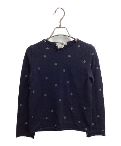 COMME des GARCONS COMME des GARCONS（コムデギャルソン コムデギャルソン）COMME des GARCONS COMME des GARCONS (コムデギャルソン コムデギャルソン) ドット柄ニット / RB-N009 / AD2008 ネイビー サイズ:SSの古着・服飾アイテム