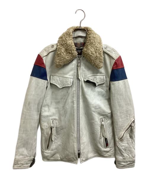 Schott（ショット）Schott (ショット) CLASSIC RACER LEATHER JACKET ホワイト サイズ:Sの古着・服飾アイテム