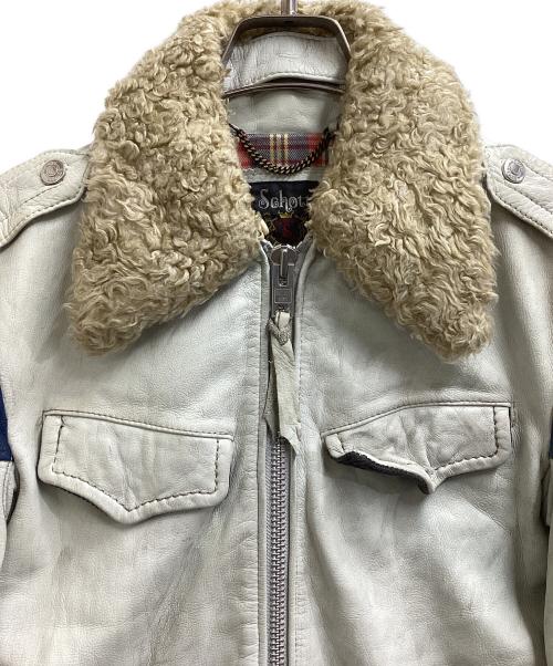 Schott（ショット）Schott (ショット) CLASSIC RACER LEATHER JACKET ホワイト サイズ:Sの古着・服飾アイテム