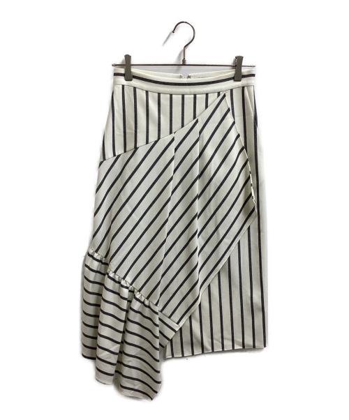 tibi（ティビ）tibi (ティビ) ストライプスカート ホワイト サイズ:2の古着・服飾アイテム