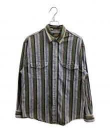 Eddie Bauer（エディーバウアー）の古着「ストライプシャツ / 黒タグ後期 / 80s~」｜オリーブ