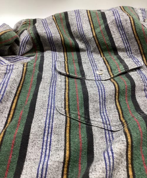 Eddie Bauer（エディーバウアー）Eddie Bauer (エディーバウアー) ストライプシャツ / 黒タグ後期 / 80s~ オリーブ サイズ:表記無しの古着・服飾アイテム