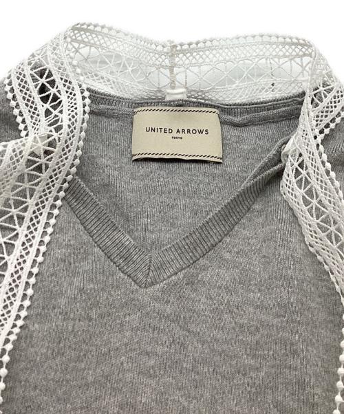 UNITED ARROWS（ユナイテッドアローズ）UNITED ARROWS (ユナイテッドアローズ) 4WAY ボウタイレース ニット グレー サイズ:FREEの古着・服飾アイテム