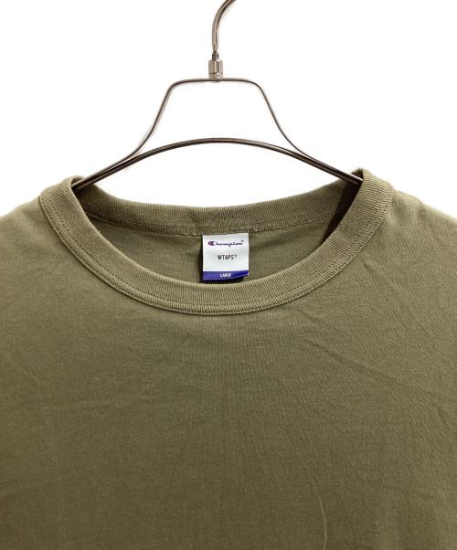 WTAPS（ダブルタップス）WTAPS (ダブルタップス) Champion (チャンピオン) ロゴ刺繍長袖Tシャツ / C8-T410 オリーブ サイズ:Ｌの古着・服飾アイテム