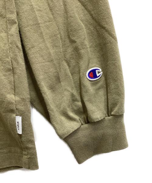 WTAPS（ダブルタップス）WTAPS (ダブルタップス) Champion (チャンピオン) ロゴ刺繍長袖Tシャツ / C8-T410 オリーブ サイズ:Ｌの古着・服飾アイテム