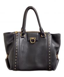 Salvatore Ferragamo（サルヴァトーレ フェラガモ）の古着「Gancini tote bag / ガンチーニトートバッグ」｜ネイビー
