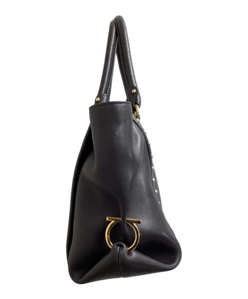 Salvatore Ferragamo（サルヴァトーレ フェラガモ）Salvatore Ferragamo  (サルヴァトーレ フェラガモ) Gancini tote bag / ガンチーニトートバッグ ネイビーの古着・服飾アイテム