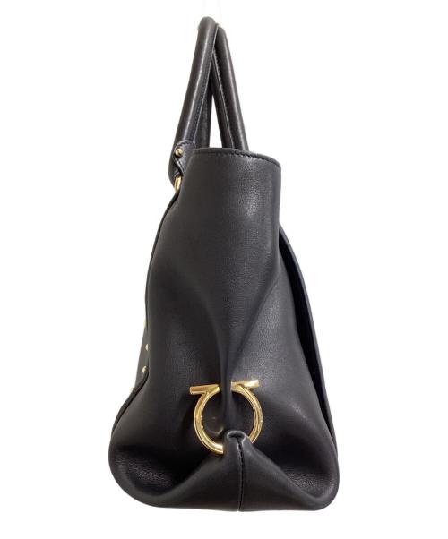 Salvatore Ferragamo（サルヴァトーレ フェラガモ）Salvatore Ferragamo  (サルヴァトーレ フェラガモ) Gancini tote bag / ガンチーニトートバッグ ネイビーの古着・服飾アイテム