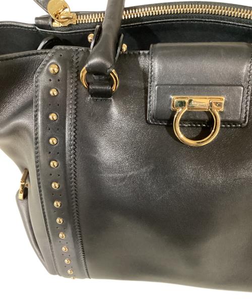 Salvatore Ferragamo（サルヴァトーレ フェラガモ）Salvatore Ferragamo  (サルヴァトーレ フェラガモ) Gancini tote bag / ガンチーニトートバッグ ネイビーの古着・服飾アイテム