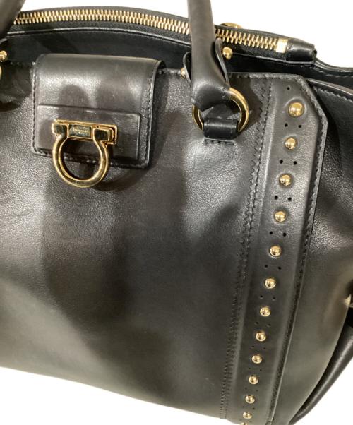 Salvatore Ferragamo（サルヴァトーレ フェラガモ）Salvatore Ferragamo  (サルヴァトーレ フェラガモ) Gancini tote bag / ガンチーニトートバッグ ネイビーの古着・服飾アイテム