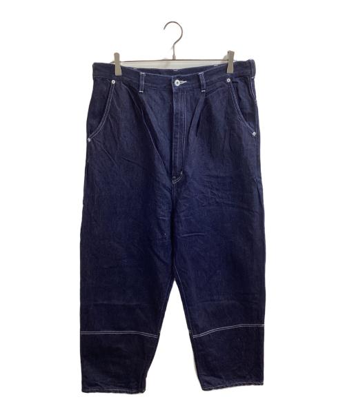 COMME des GARCONS HOMME（コムデギャルソン オム）COMME des GARCONS HOMME (コムデギャルソン オム) 綿麻デニム製品洗ワイドテーパードパンツ / HM-P024 / AD2023 / 24SS インディゴ サイズ:Lの古着・服飾アイテム