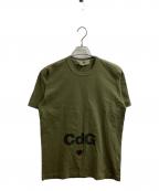 PLAY COMME des GARCONSプレイコムデギャルソン）の古着「ハートワッペンプリントTシャツ AE-T102  AD2020」｜グリーン