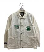 A BATHING APEアベイシングエイプ）の古着「RELAXED FIT COVERALL JAKET / リラックスフィットカバーオールジャケット / 001LJH801023M」｜アイボリー