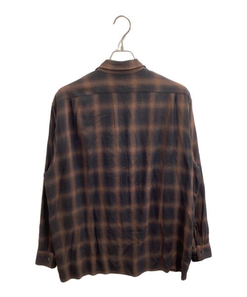COMOLI（コモリ）COMOLI (コモリ) レーヨンオープンカラーシャツ　Z01-02005　24SS ブラウン×ブラック サイズ:2の古着・服飾アイテム