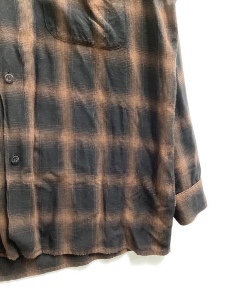 COMOLI（コモリ）COMOLI (コモリ) レーヨンオープンカラーシャツ　Z01-02005　24SS ブラウン×ブラック サイズ:2の古着・服飾アイテム