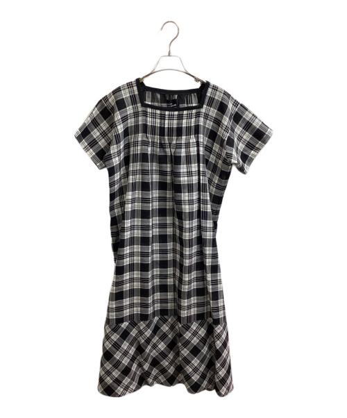 tricot COMME des GARCONS（トリココムデギャルソン）tricot COMME des GARCONS (トリココムデギャルソン) スクエアカラーチェックワンピース / TA-O005 ブラック サイズ:Sの古着・服飾アイテム
