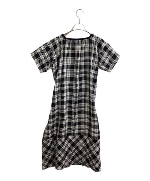 tricot COMME des GARCONS（トリココムデギャルソン）tricot COMME des GARCONS (トリココムデギャルソン) スクエアカラーチェックワンピース / TA-O005 ブラック サイズ:Sの古着・服飾アイテム