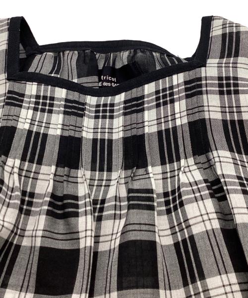 tricot COMME des GARCONS（トリココムデギャルソン）tricot COMME des GARCONS (トリココムデギャルソン) スクエアカラーチェックワンピース / TA-O005 ブラック サイズ:Sの古着・服飾アイテム