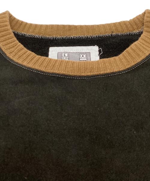 C.E（シーイー）C.E (シーイー) WIDE RIB CUT CREW NECK / クルーネックスウェット グレー×ブラウン サイズ:Lの古着・服飾アイテム