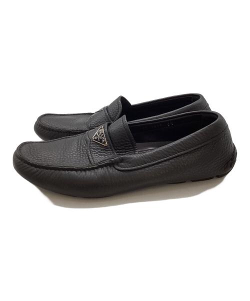 PRADA（プラダ）PRADA (プラダ) トライアングルプレート ドライビングシューズ / 2D 2079 ブラック サイズ:5 1/2の古着・服飾アイテム