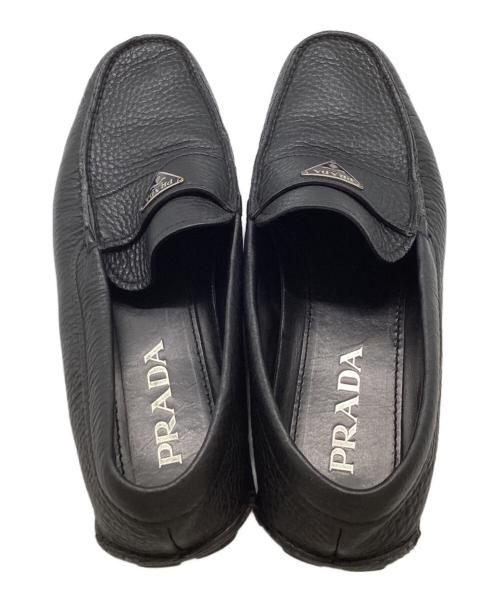 PRADA（プラダ）PRADA (プラダ) トライアングルプレート ドライビングシューズ / 2D 2079 ブラック サイズ:5 1/2の古着・服飾アイテム