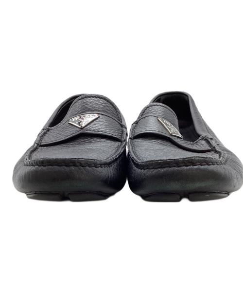 PRADA（プラダ）PRADA (プラダ) トライアングルプレート ドライビングシューズ / 2D 2079 ブラック サイズ:5 1/2の古着・服飾アイテム