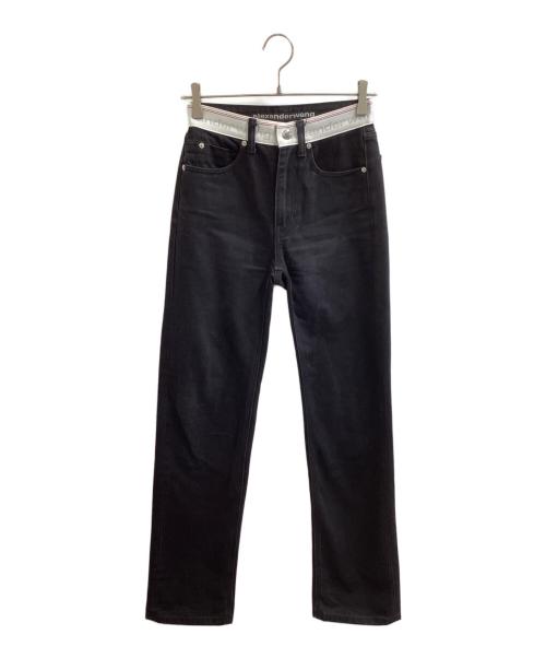 ALEXANDER WANG（アレキサンダー・ワン）ALEXANDER WANG (アレキサンダー・ワン) LOGO WAISTBAND JEANS　/　	4DS1234392 ブラック サイズ:23の古着・服飾アイテム