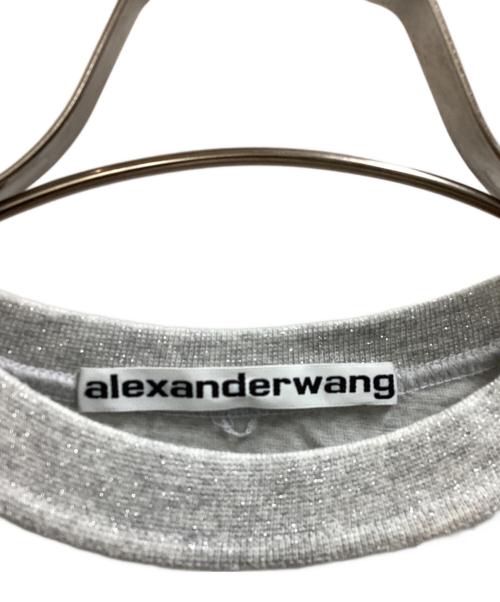 ALEXANDER WANG（アレキサンダー・ワン）ALEXANDER WANG (アレキサンダー・ワン) グリッター ロゴ プリント コットン ジャージ トップ　/　ucc3231643 グレー サイズ:XXSの古着・服飾アイテム