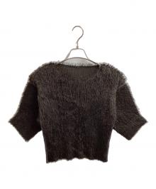 PLEATS PLEASE（プリーツプリーズ）の古着「フリンジカットソー / PP14-JK782」｜ブラウン