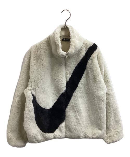 NIKE（ナイキ）NIKE (ナイキ) エコファー ビッグスウッシュ フリースジャケット アイボリー サイズ:Sの古着・服飾アイテム