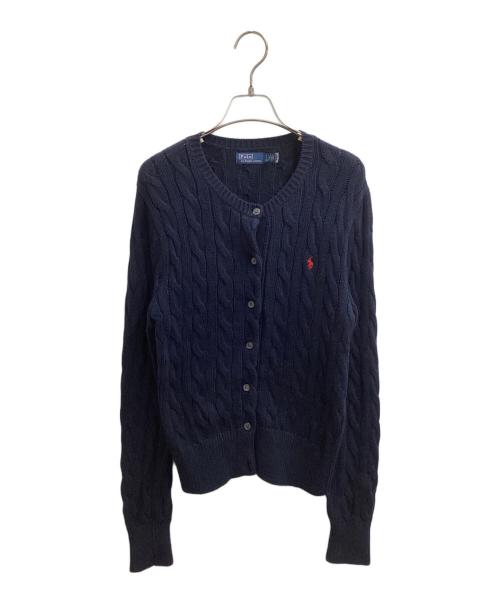 POLO RALPH LAUREN（ポロ・ラルフローレン）POLO RALPH LAUREN (ポロ・ラルフローレン) ケーブルクルーネックカーディガン ネイビー サイズ:Sの古着・服飾アイテム